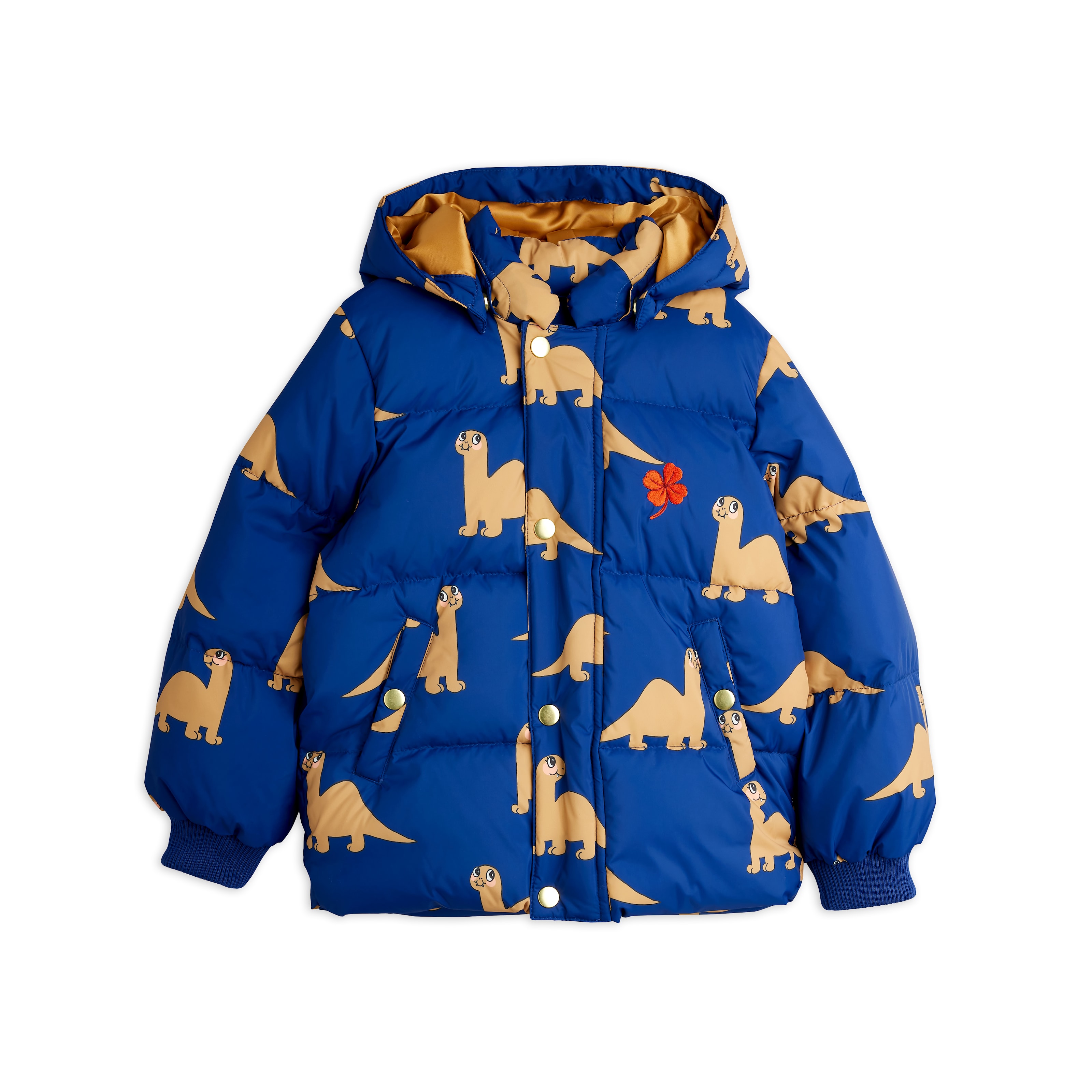 Dinos Aop Hooded Puffer Blue