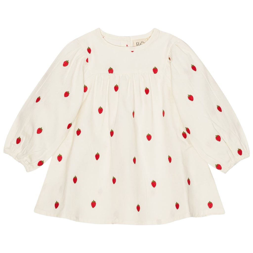 Cora Dress White Denim Berry