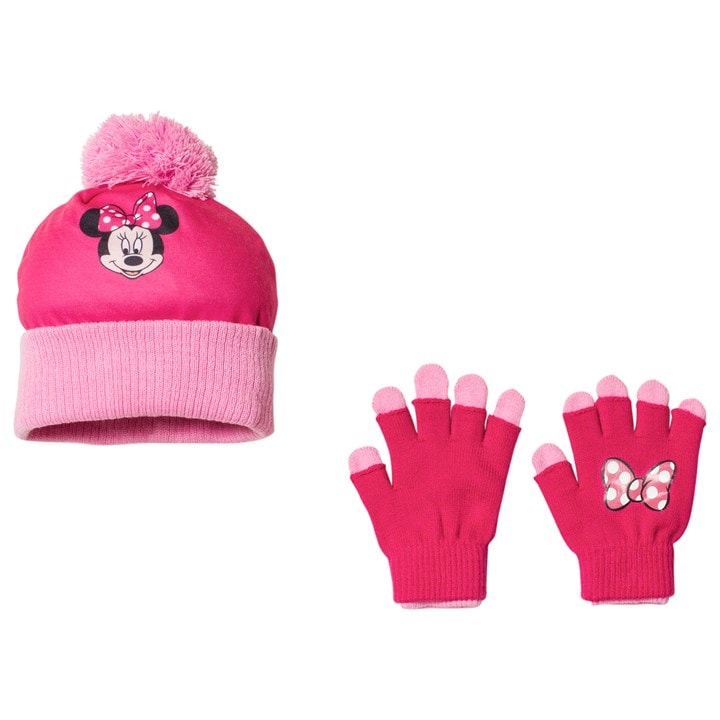 Disney Minnie Mouse Hat and Glove Set Pink