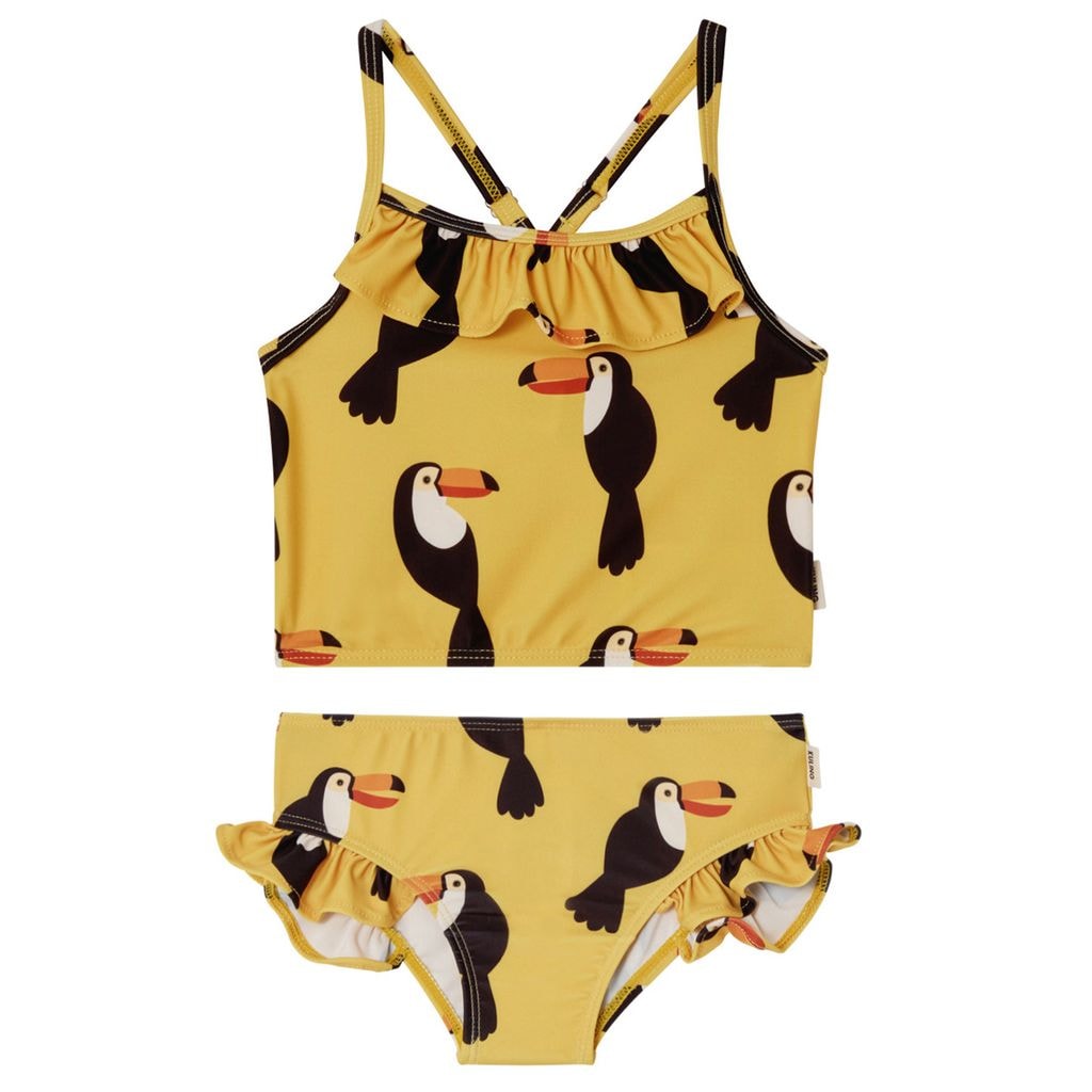 Fiji Mønstret Tankini Med Tukaner Harvest Yellow