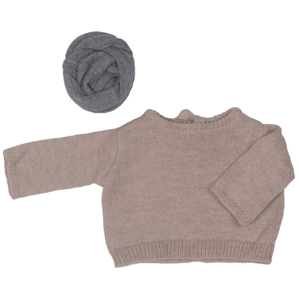 Rubens Barn Winter Neulepusero Nukkea Varten Beige