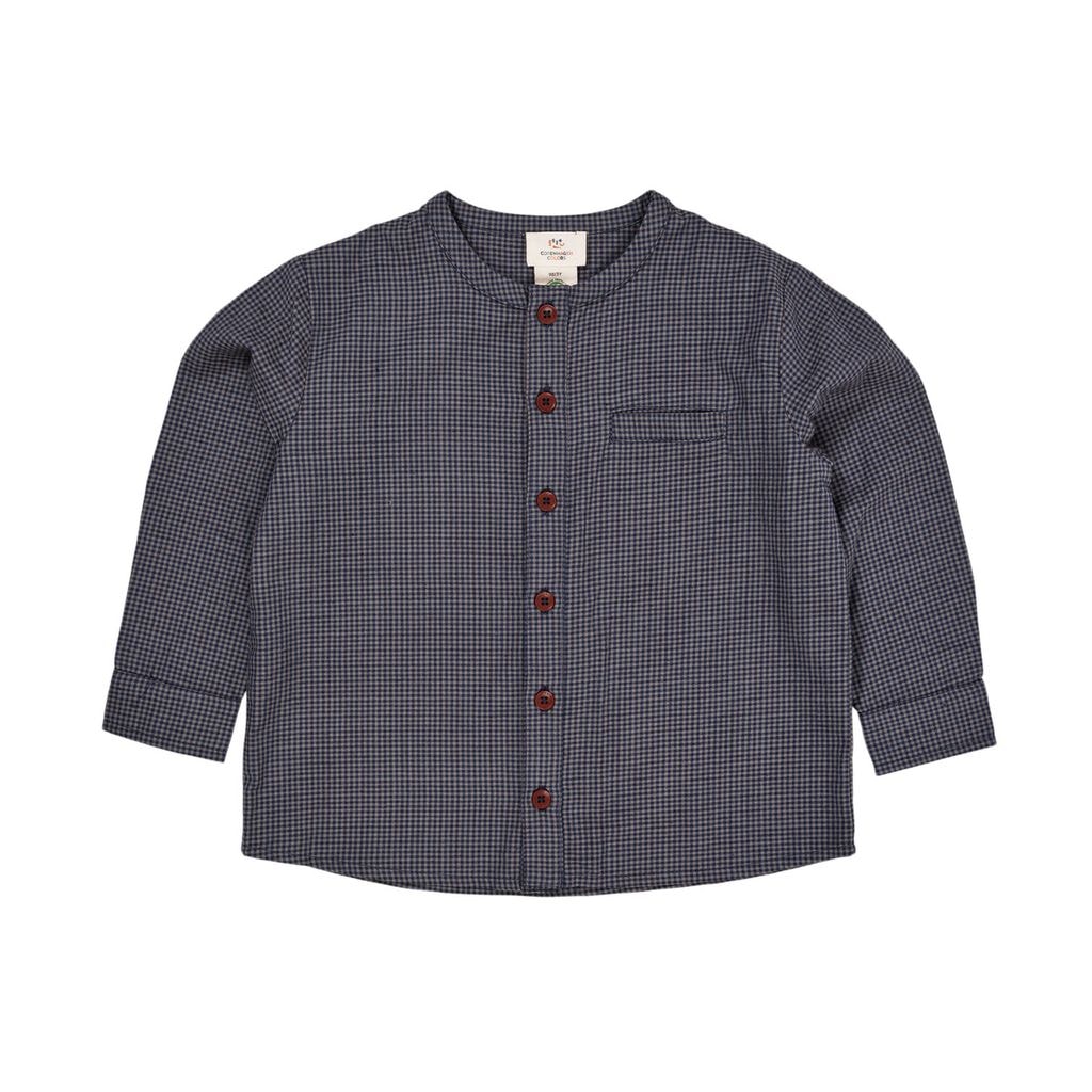 Check Shirt w. Placket  Navy Check Combi