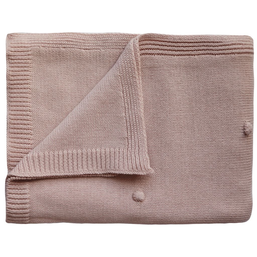 Stickad Babyfilt Med Texturerade Prickar Blush