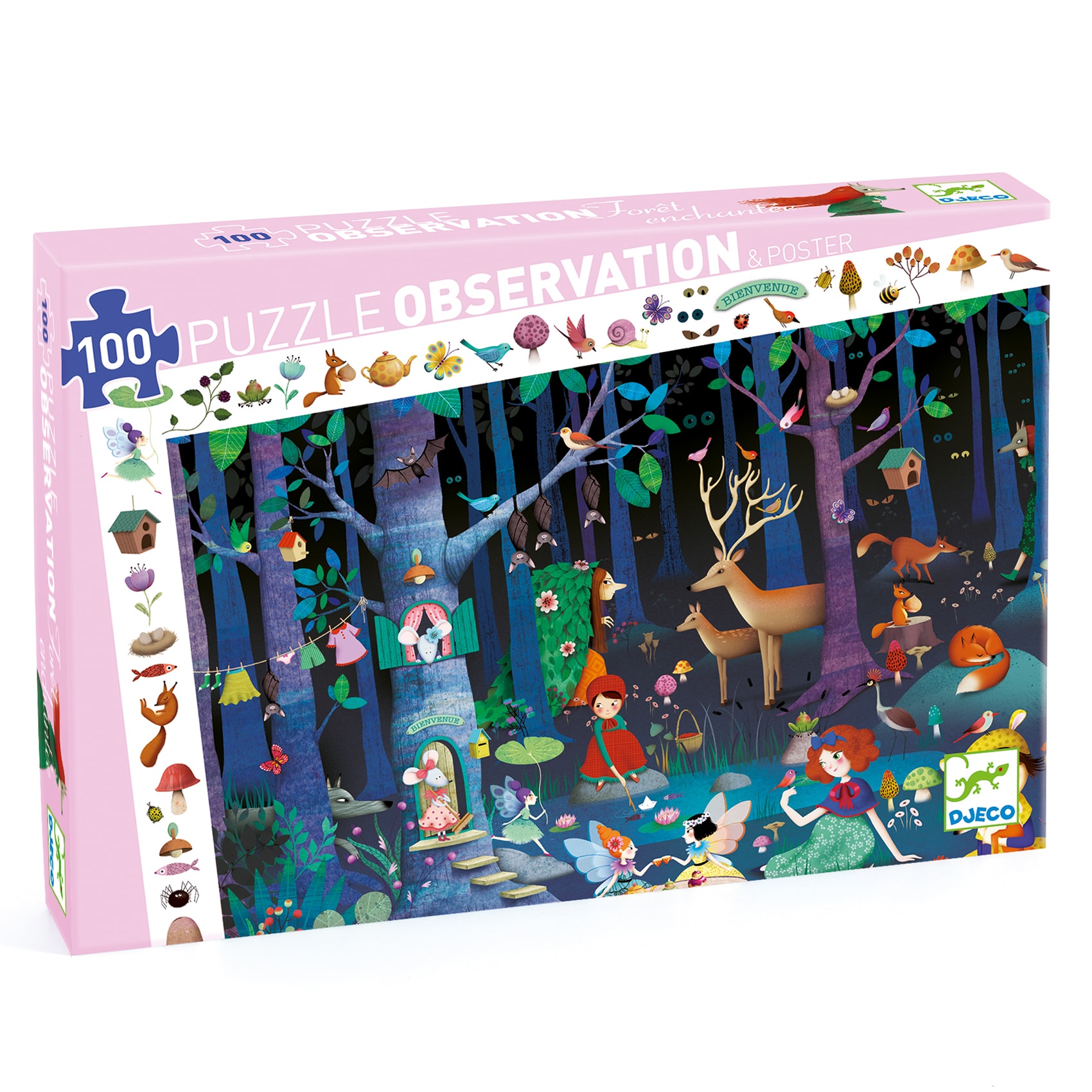 100 Stk. Observasjonspuslespill Enchanted Forest